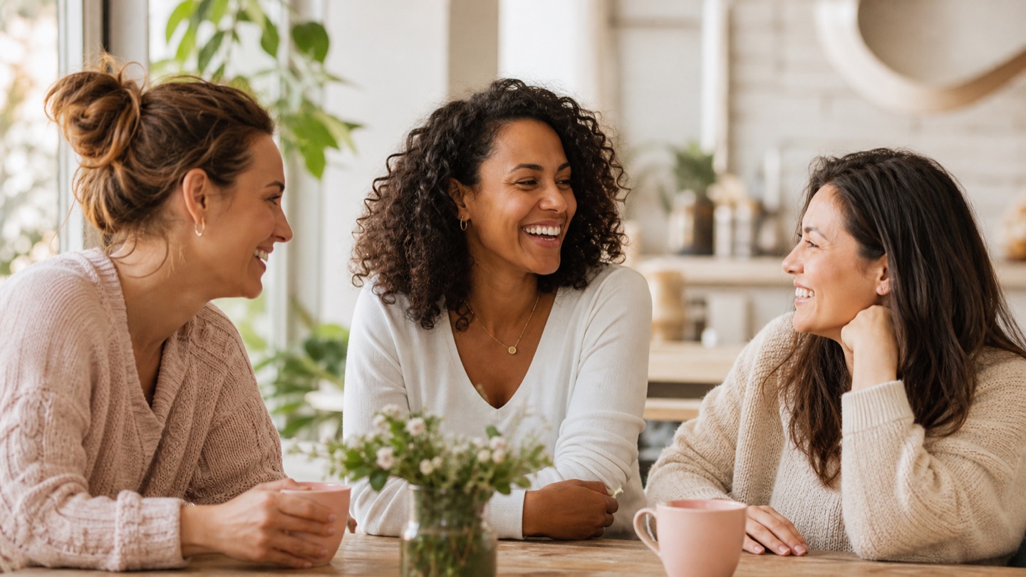 Women talking and laughing together